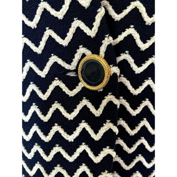 St John Knit Jacket Cardigan Blazer Sweater Long Sleeve One Button Navy … - Picture 5 of 6